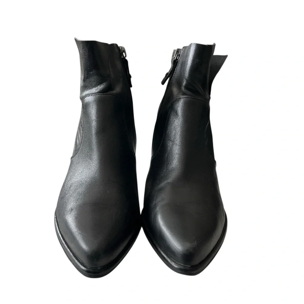 KELSI DAGGER x ANTHROPOLOGIE Brooklyn Side Split Black Leather‎ Ankle Boots